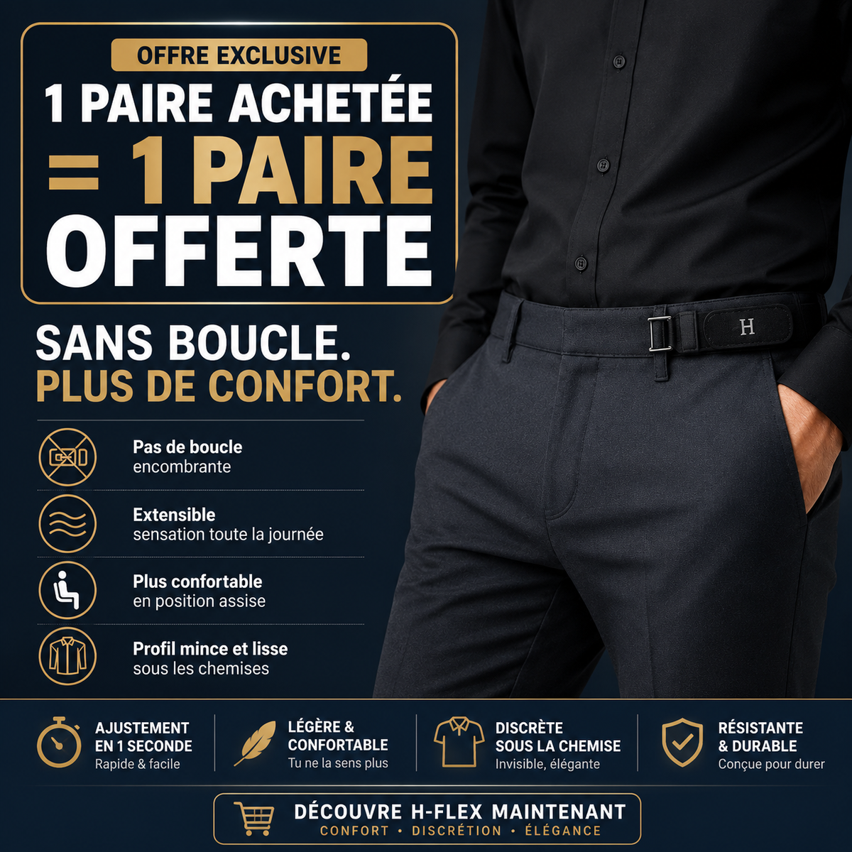 H-FLEX™ — La Ceinture Sans Boucle